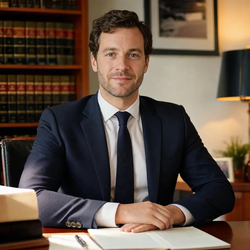 A solicitor at a desk in a UK law office